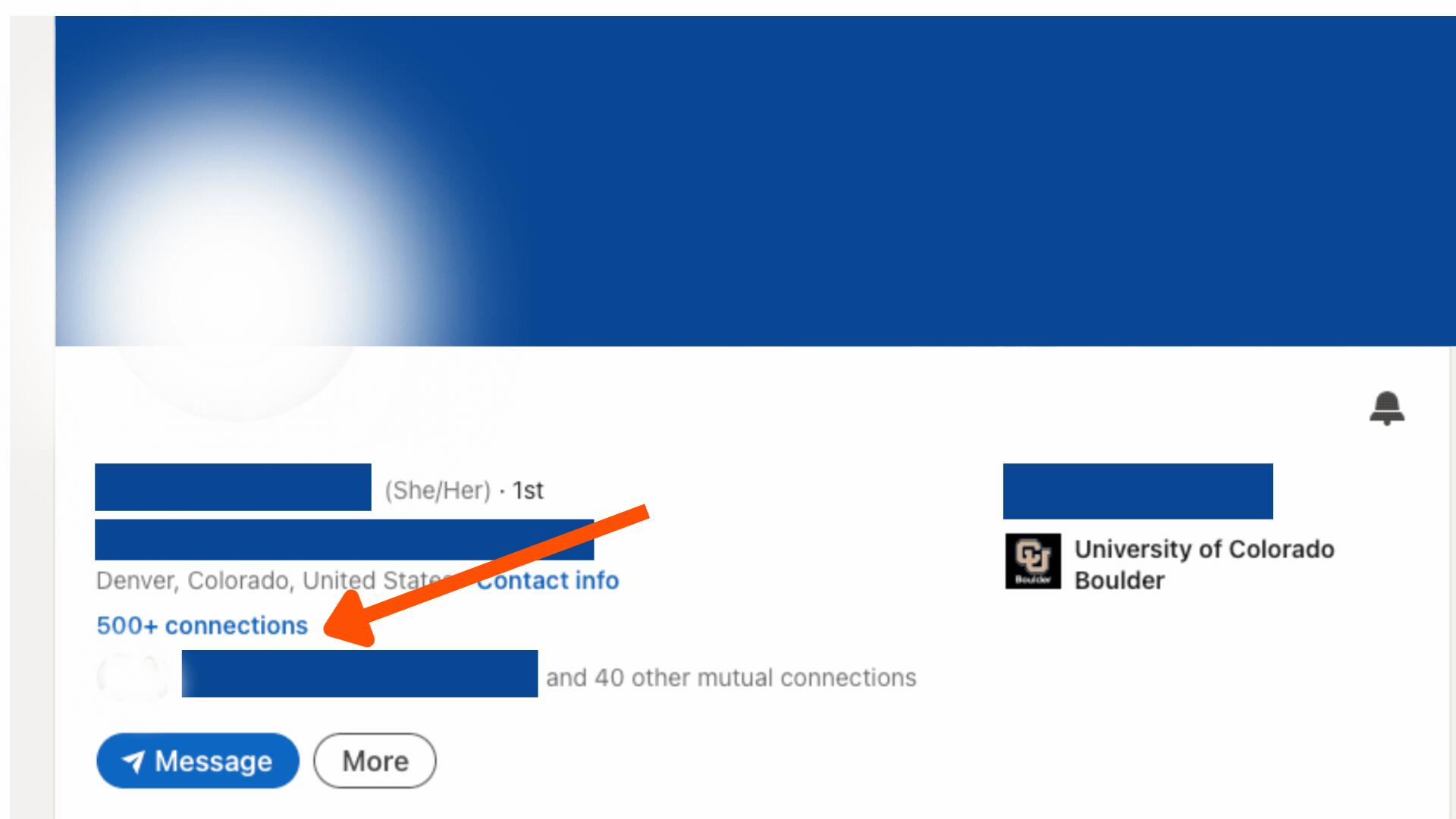 linkedin profile showing how to leverage shared connections, a key feature used for linkedin for sales prospecting.