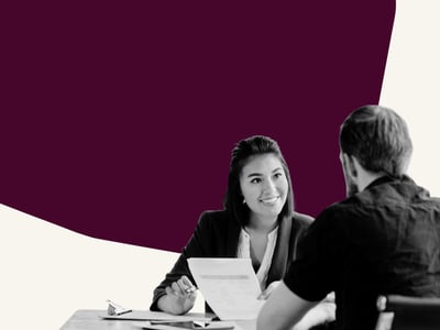 woman requesting a testimonial from a client